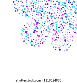 Vector colorful round confetti isolated on white background.Birthday card.Square card and frame.Template for holiday, party, birthday, wedding, solemnity.