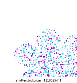 Vector colorful round confetti isolated on white background.Birthday card.Square card and frame.Template for holiday, party, birthday, wedding, solemnity.