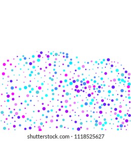 Vector colorful round confetti isolated on white background.Birthday card.Square card and frame.Template for holiday, party, birthday, wedding, solemnity.