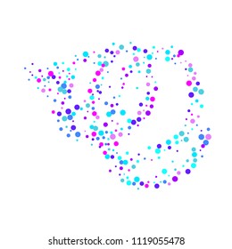 Vector colorful round confetti isolated on white background.Birthday card.Square card and frame.Template for holiday, party, birthday, wedding, solemnity.