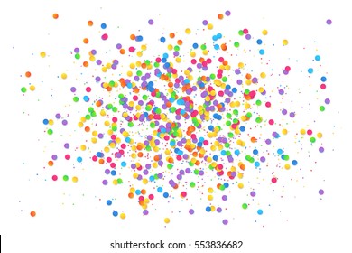 Vector Colorful Round Confetti Splash Isolated On White Background