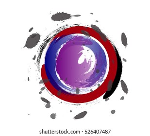 vector of colorful round paint brush 