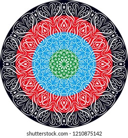 vector colorful round use of four color vector symmetry design