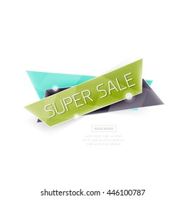 Vector colorful sale banner for promotion or ad. Geometric style vector illustration