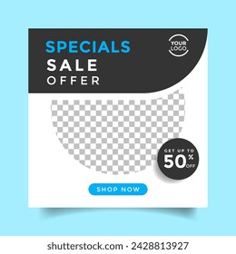 Vector colorful sale social media post design