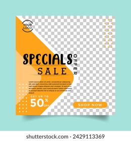 Vector colorful sale social media post design