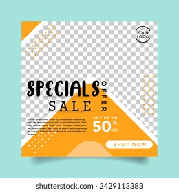 Vector colorful sale social media post design