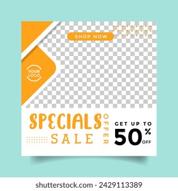 Vector colorful sale social media post design