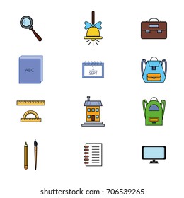 Vector Colorful School icons set 