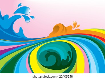 vector of colorful sea waves