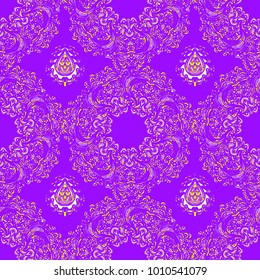 Vector colorful seamless abstract background with floral elements. For wallpaper, pattern fills, web page, surface textures, textile print, wrapping paper.