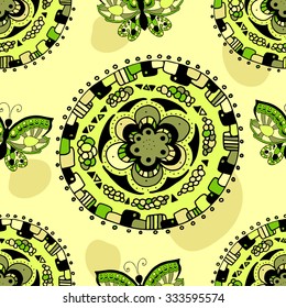 Vector colorful seamless abstract pattern. Doodle vector background. Greeting card design