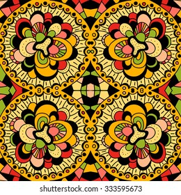 Vector colorful seamless abstract pattern. Doodle vector background. Greeting card design