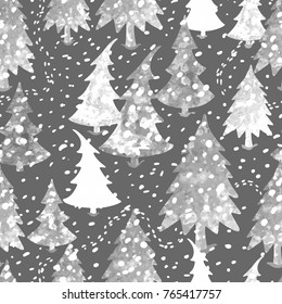 Vector colorful seamless background with Christmas tree. Modern illustration. Can be used for wallpaper, pattern fills, web page, surface textures, textile print, wrapping paper.
