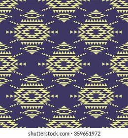 Vector colorful seamless decorative ethnic pattern. American indian motifs. Background with aztec tribal ornament. Romantic boho style.