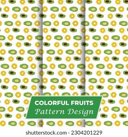 Vector Colorful seamless fruits pattern design for fabric.