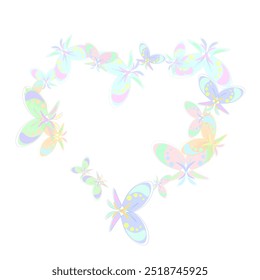 Vector colorful seamless gradient pattern with hearts, flowers and butterflies Explore Stunning Butterfly Overlays for Creative Design