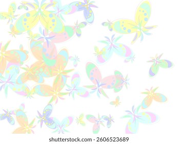 Vector colorful seamless gradient pattern with hearts, flowers and butterflies Girly butterfly pattern, seamless vector background.