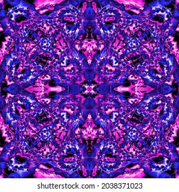 Vector colorful seamless pattern for backgrounds in computer games, fabrics, textiles, wallpaper and ceramics. Color illustration of a cubic symmetry flower pattern on a white background.