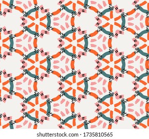 Vector colorful seamless pattern in boho style