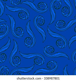 Vector colorful seamless pattern. Ethnic retro design in zentangle style