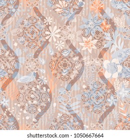 Vector colorful seamless pattern with flowers