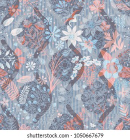 Vector colorful seamless pattern with flowers. Wallpaper for smart phone cover textile web cards invitations curtains