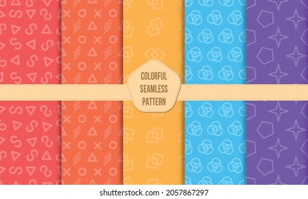 Vector colorful seamless pattern. Geometric patterns. Vector editable fill