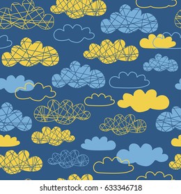 Vector colorful seamless pattern for kids.  Ideal for cards, invitations, baby shower, party,  kindergarten, children room decoration.