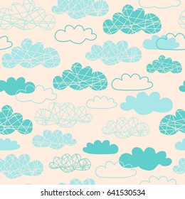 Vector colorful seamless pattern for kids.  Ideal for cards, invitations, baby shower, party,  kindergarten, children room decoration.