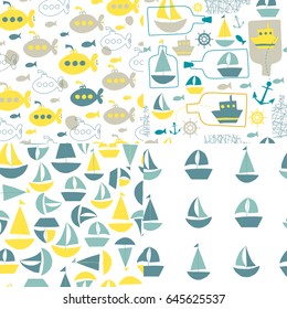 Vector colorful seamless pattern for kids.  Ideal for cards, invitations, baby shower, party,  kindergarten, children room decoration.