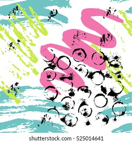 Vector Colorful seamless pattern with large spots and circles. Hand drawn abstract background. Perfect texture for consumer industry design, interior decoration.