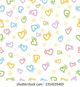 Vector Colorful Seamless Pattern love with motion effect and star for background, banner wrapping paper etc
