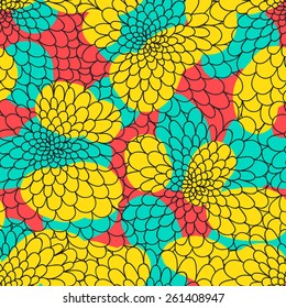 Vector colorful seamless pattern. Modern floral texture. Stylish abstract background