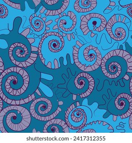 Vector colorful seamless pattern with twisted elements 