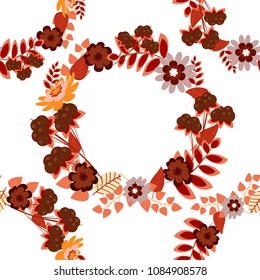 Vector colorful seamless print design in red, yellow and brown colors.