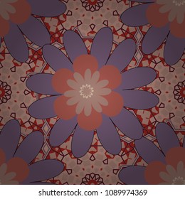 Vector colorful seamless print design in brown, neutral and pink colors.