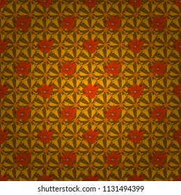 Vector colorful seamless print design in orange, brown and black colors.