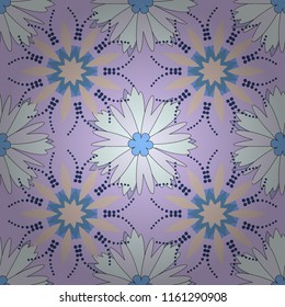 Vector colorful seamless print design in green, violet and gray colors.