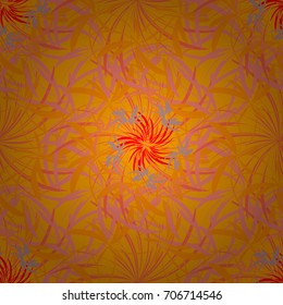 Vector colorful seamless print design in magenta, brown and orange colors.