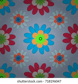 Vector colorful seamless print design in pink, neutral and blue colors.