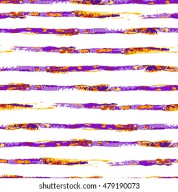 Vector colorful seamless striped pattern in watercolor style. Can be used for wallpaper, pattern fills, web page, surface textures, textile print, wrapping paper.