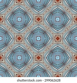 Vector Colorful Seamless Wallpaper. Vintage Pattern. Retro Background of Drawn Lines