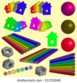 Vector colorful set for the application