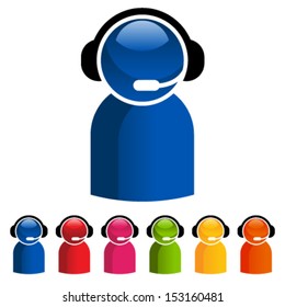 Vector colorful set of customer service icons.