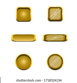 Vector colorful set of game buttons and frames.GUI elements for mobile applications. Options and selection windows, panel settings. Cartoon board menu interface.