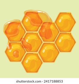 Vector colorful set of honey symbols. cartoon illustration