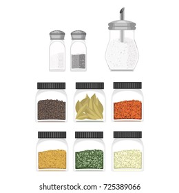 Vector colorful set of ilustration of different type spices