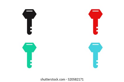 Vector colorful set of keys icons. Flat design style