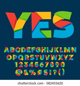 Vector colorful set of letters, numbers and symbols